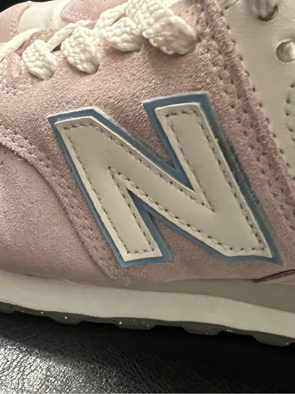 New Balance 574 Low Top Lace-Up Suede Stone Pink Blue Haze WL574QC - Picture 6 of 11
